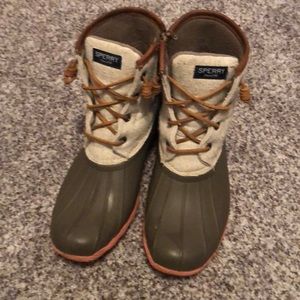 Olive sperry duck boots